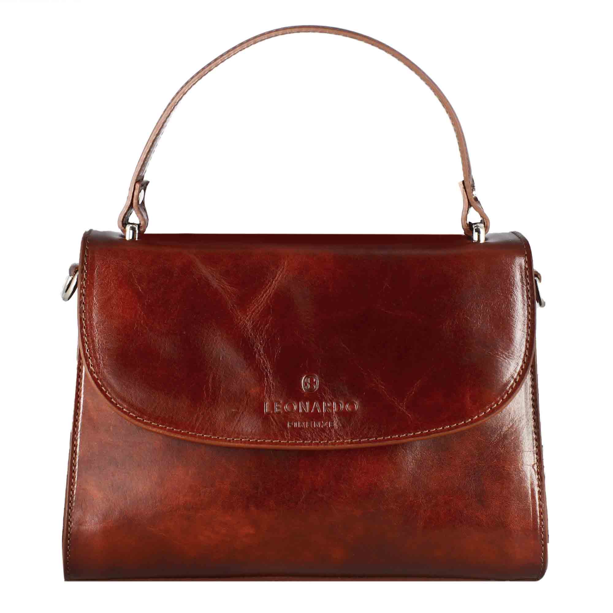 Leonardo Shoes Lucrezia Bauletto Pelle Marrone Tracolla
