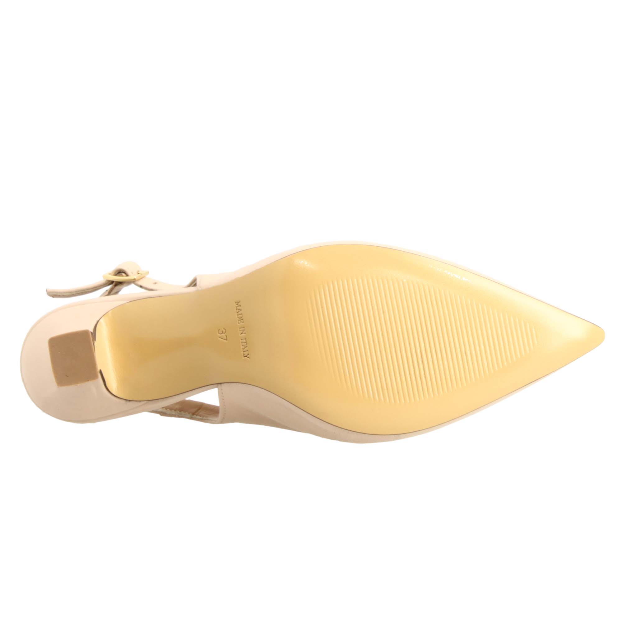 Leonardo Shoes Slingback donna pelle beige punta tacco alto