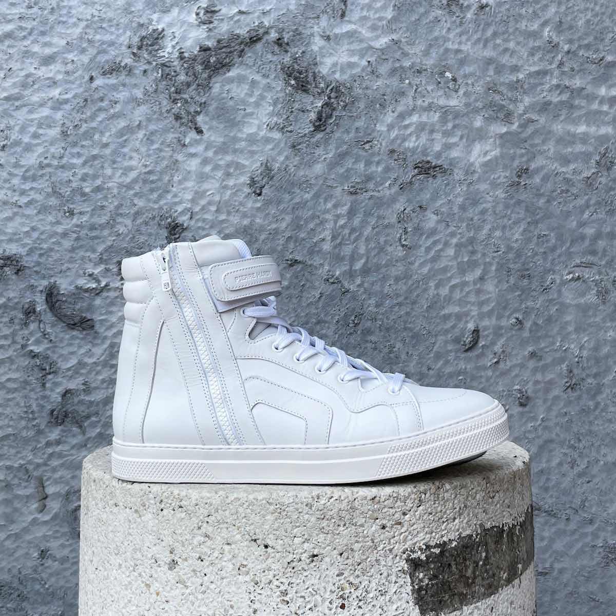 Pierre Hardy 112 High-Top Sneakers uomo bianche con zip