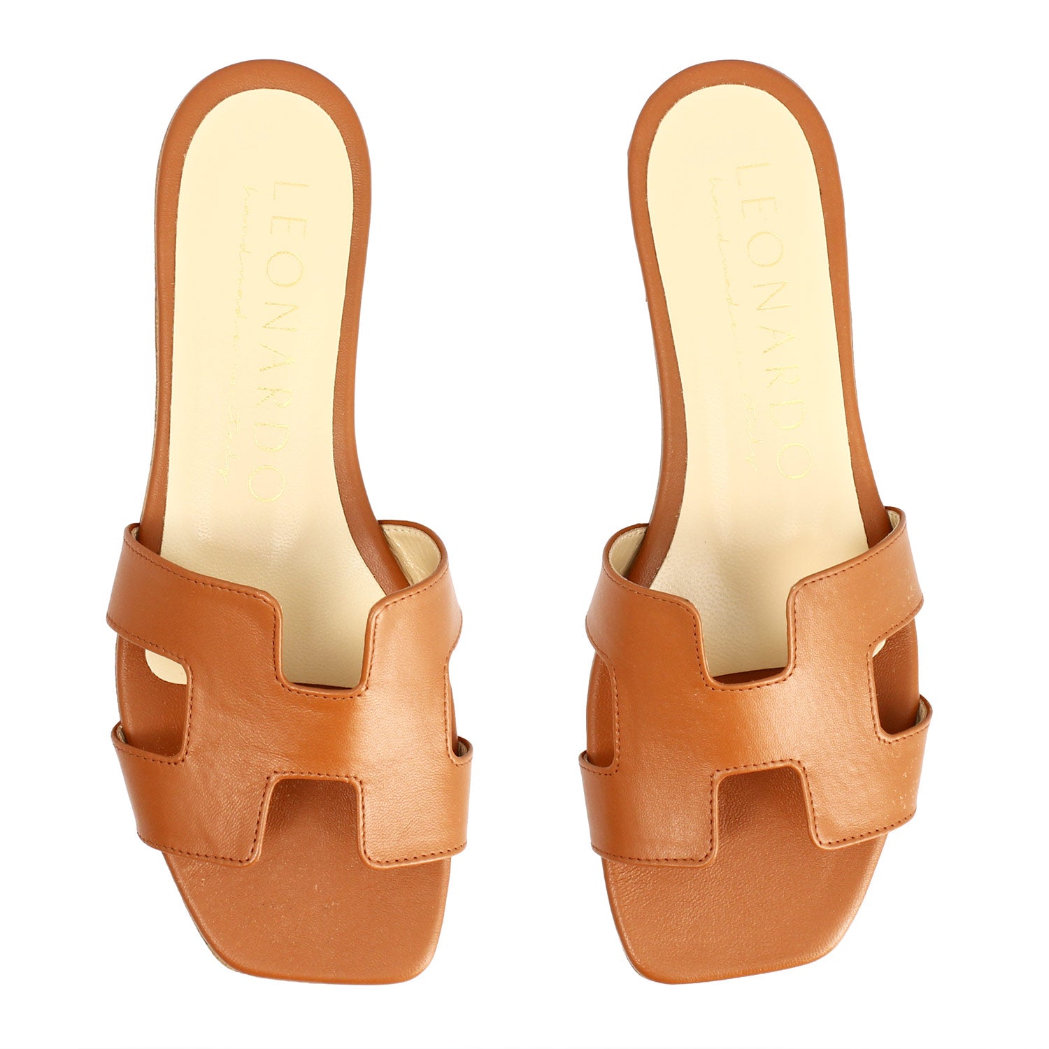 Leonardo Shoes Harmony sandali donna marrone nappa tacco 1 cm