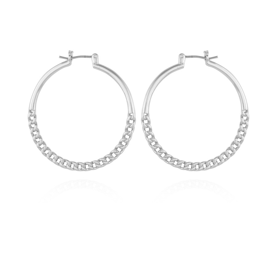 Vince Camuto Orecchini cerchio catena argento fiocco neve