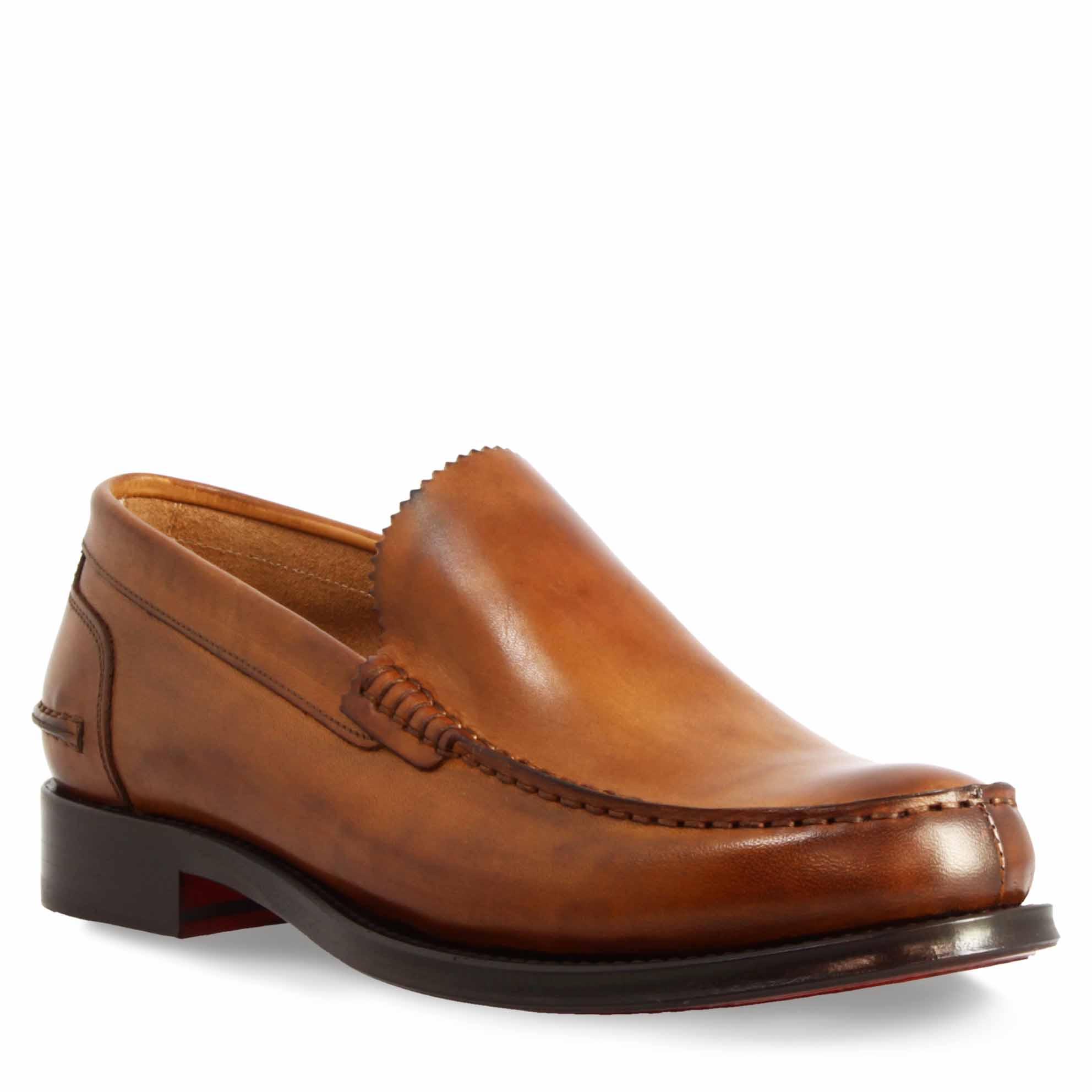 Leonardo Shoes Rialto mocassini uomo pelle marrone 43