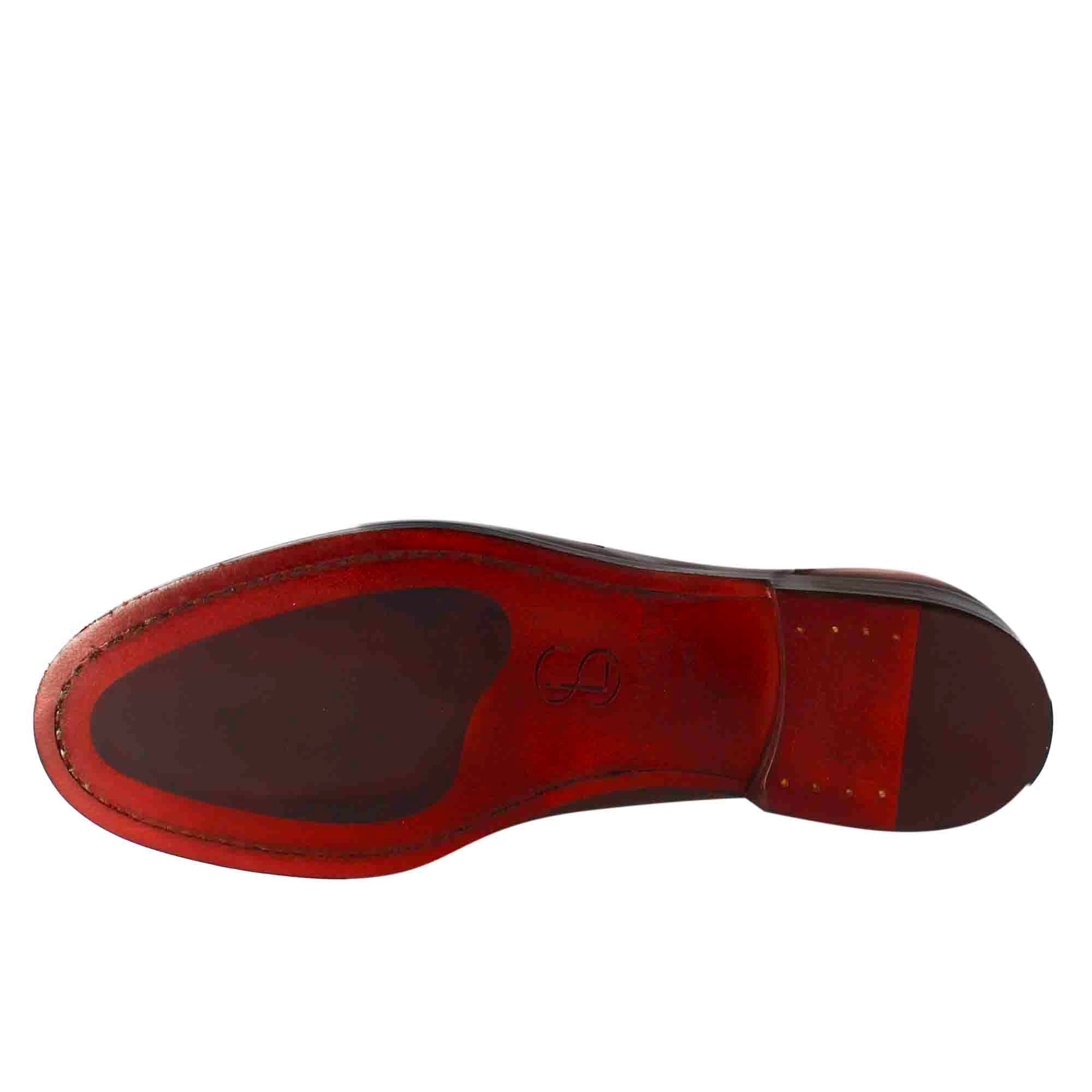 Leonardo Shoes mocassini donna pelle marrone bocca leone