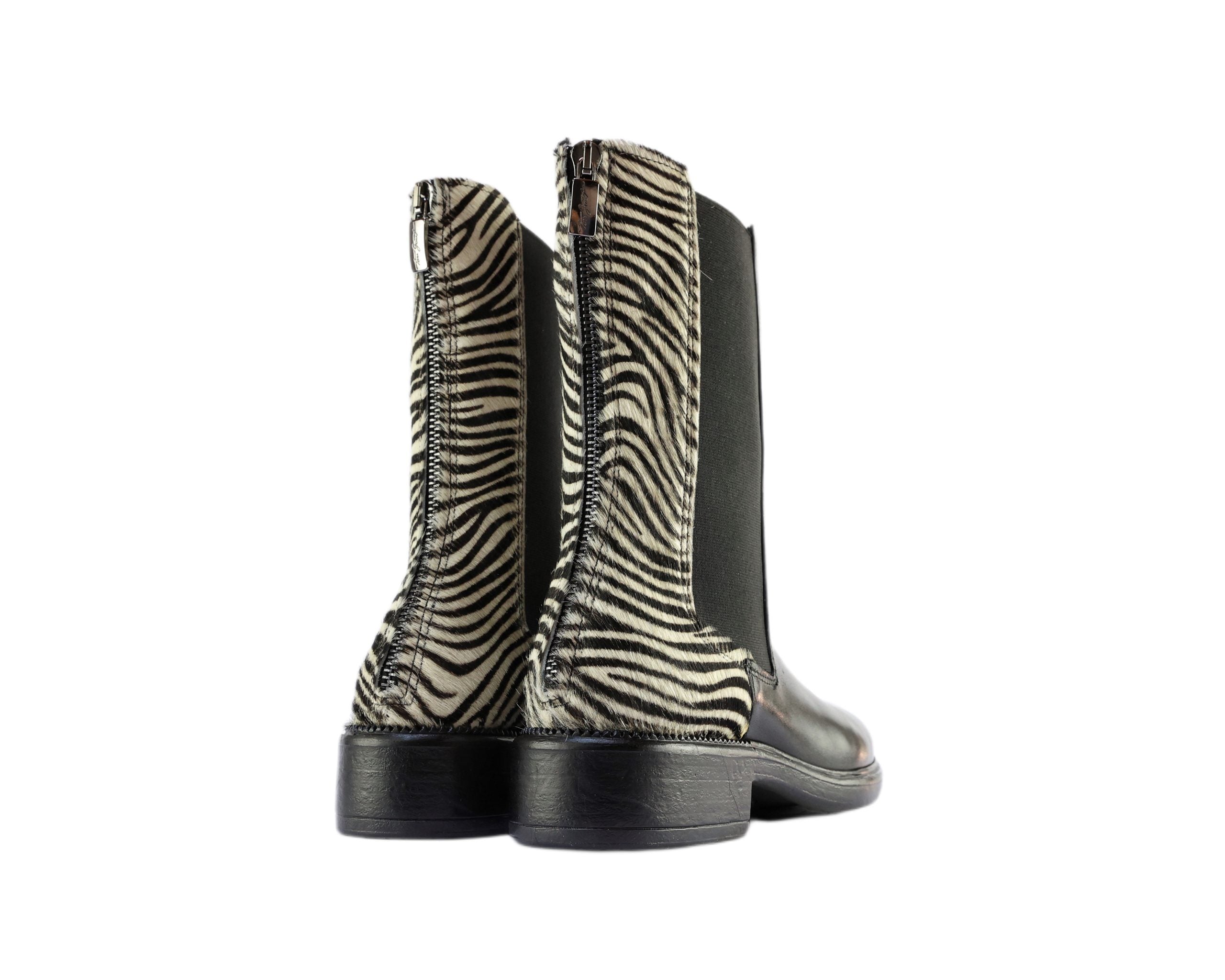 Ton Goût Chelsea stivaletti donna zebra nero taglia 38