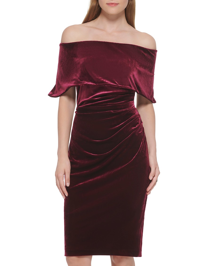 Vince Camuto Abito Midi Spalle Scoperte Velluto