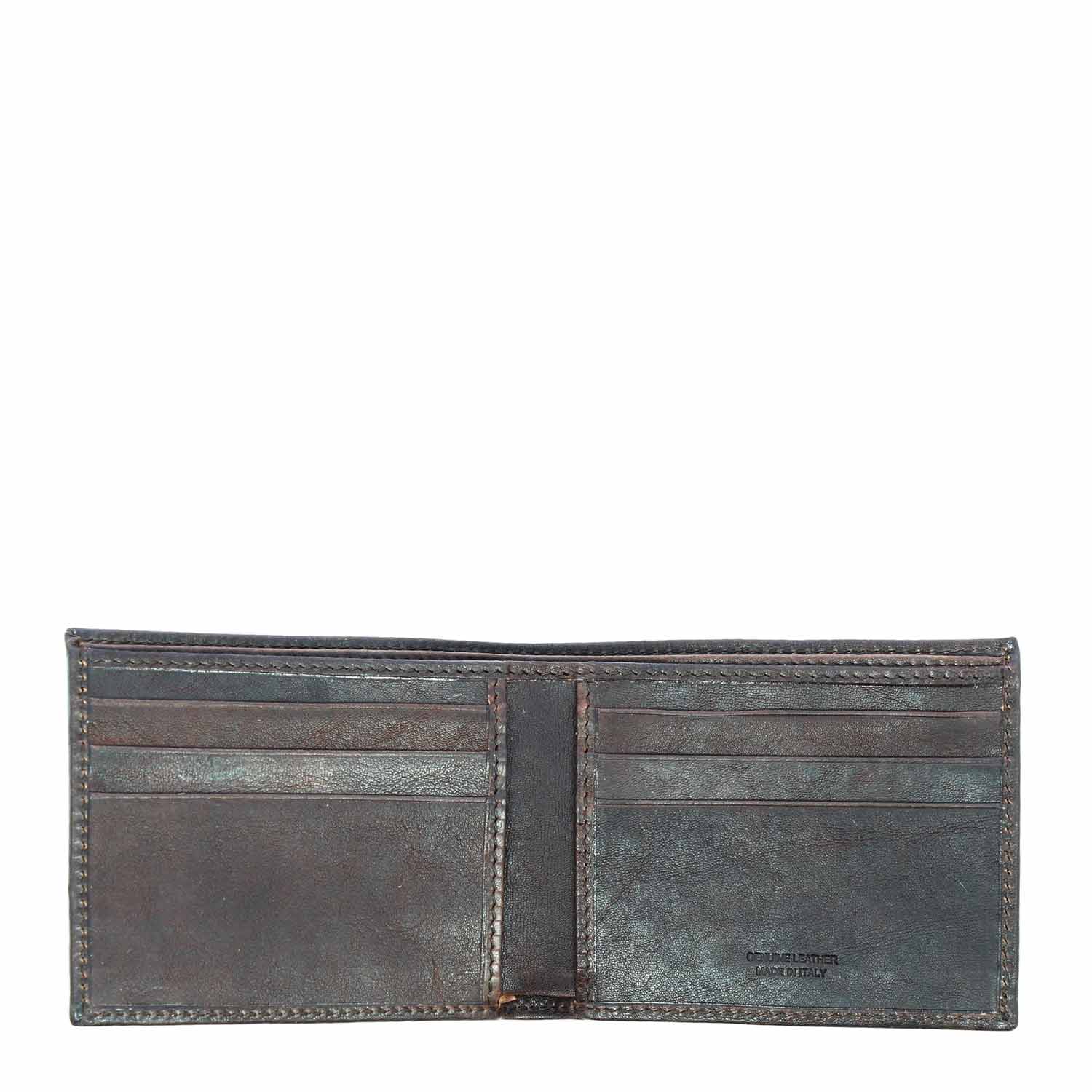 Leonardo Accessori Uomo P5 portafoglio pelle marrone scuro