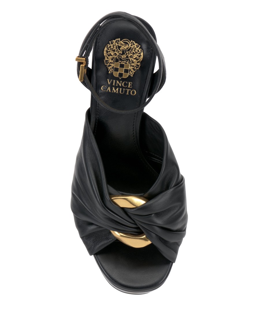 Vince Camuto Phebie sandali plateau tacco blocco anello oro