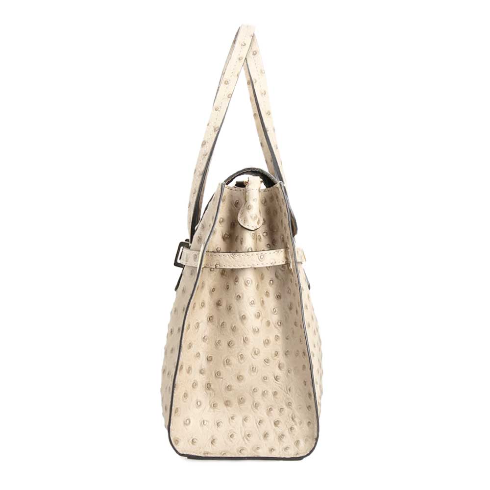 Leonardo Shoes Borse Donna Rosetta L pelle bianco stampa struzzo