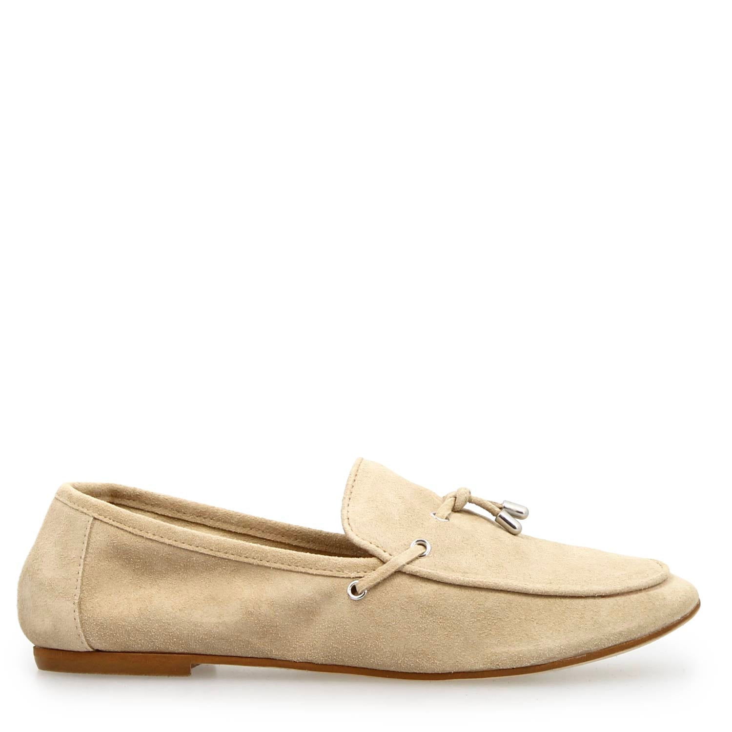 Leonardo Shoes Arsilia mocassini donna camoscio beige sfoderati