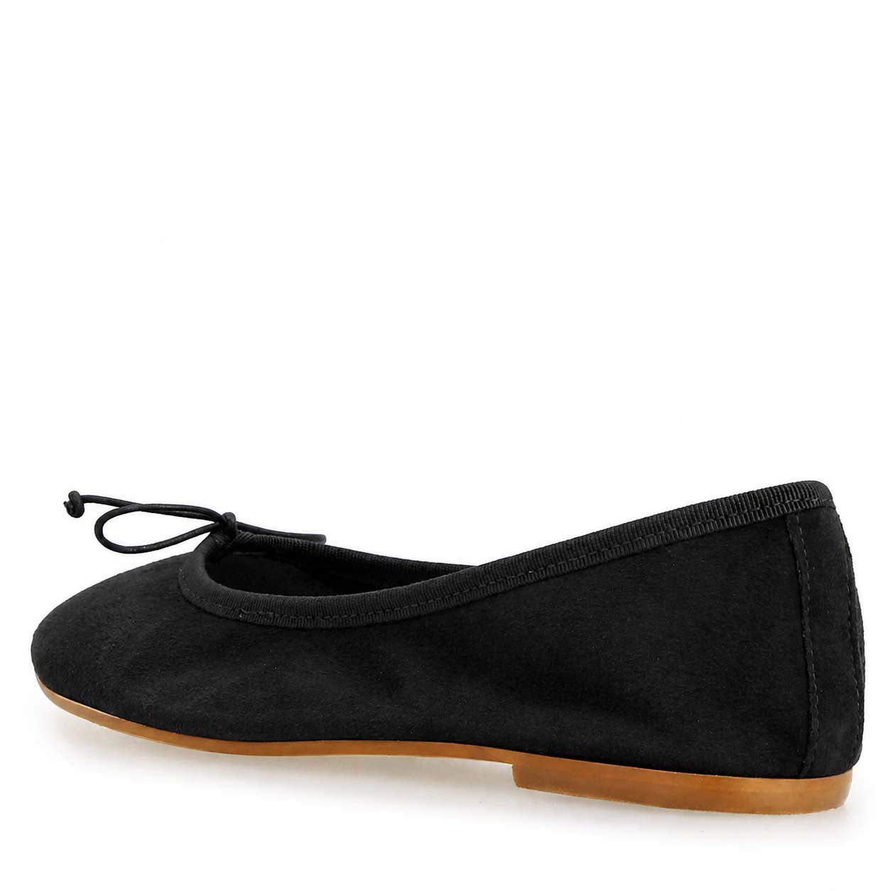 Leonardo Shoes Fiocco ballerina donna camoscio nero slip-on