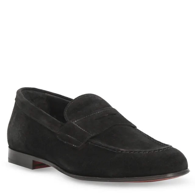 Leonardo Shoes Navona C mocassini uomo nero scamosciato