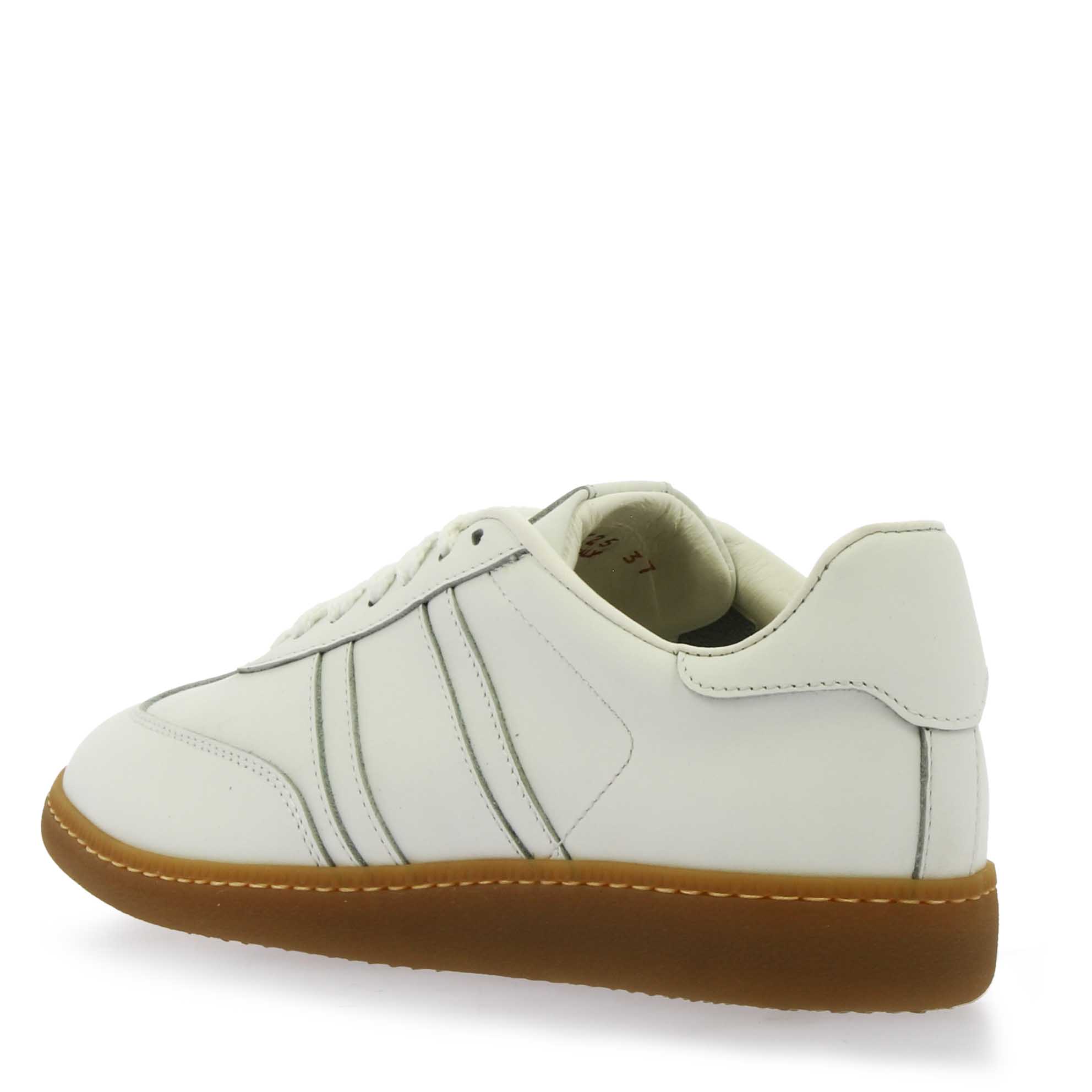 Leonardo Shoes Bizantina Sneakers Donna Bianco Pelle Lacci