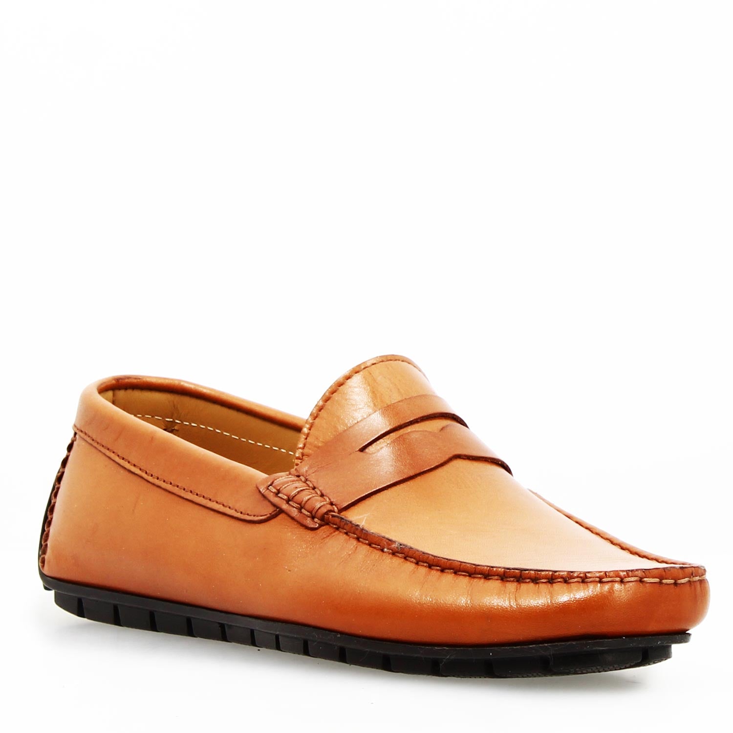 Leonardo Shoes Ulisse22 Mocassini Uomo Marrone Chiaro Pelle