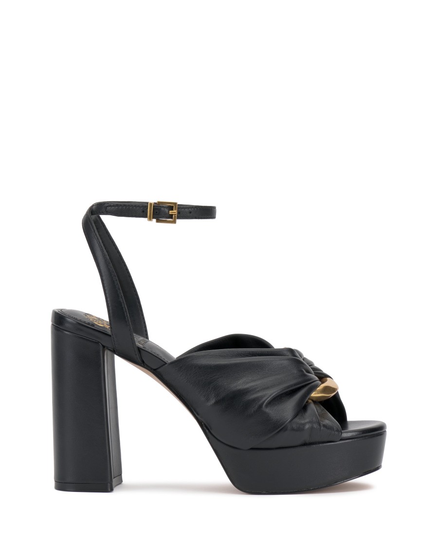 Vince Camuto Phebie sandali plateau tacco blocco anello oro