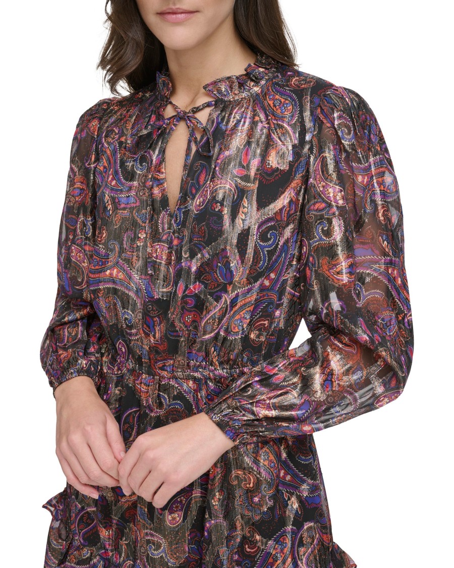 Vince Camuto Abito paisley mini maniche lunghe donna