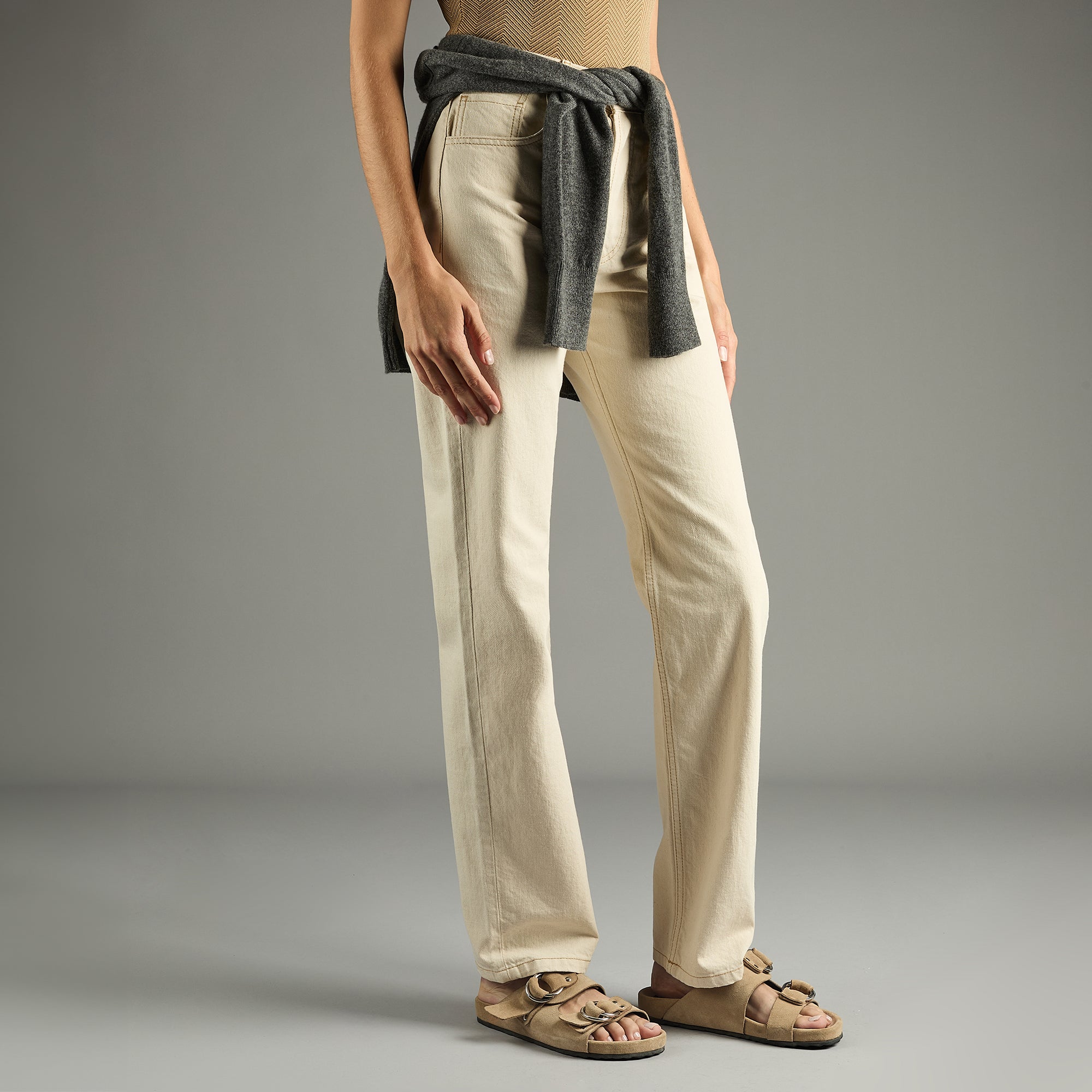 Pierre Hardy Beach Rider mule donna beige camoscio
