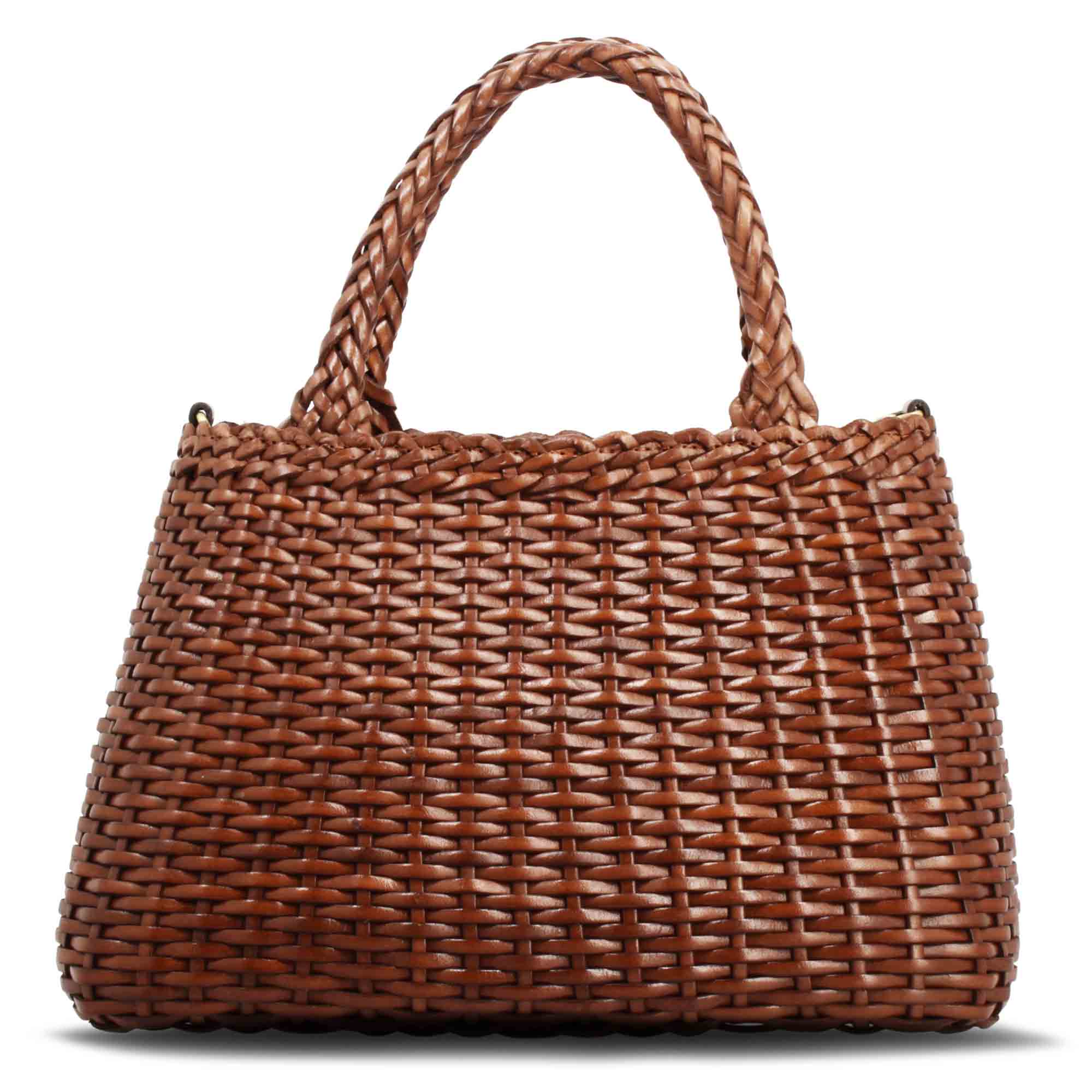 Leonardo Shoes Canestra XL Borsa Donna Pelle Marrone