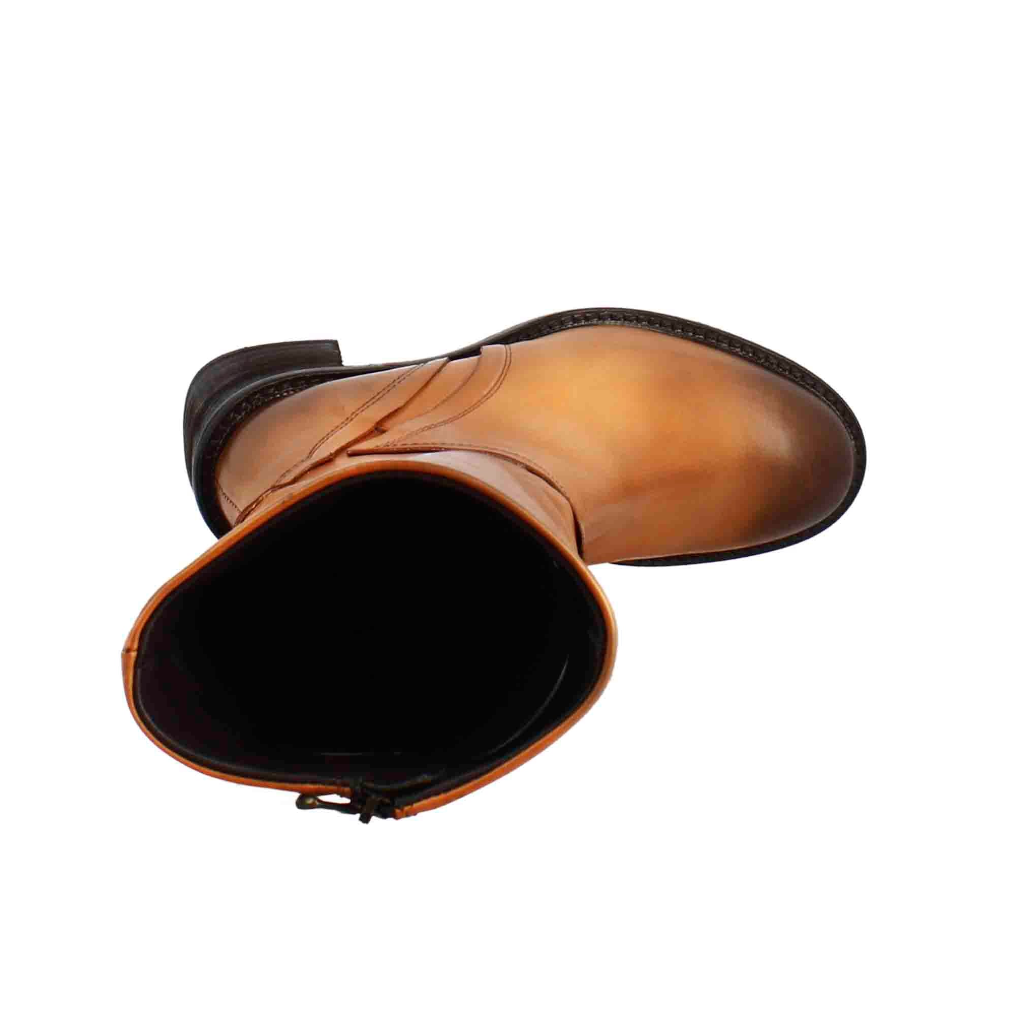 Leonardo Shoes Stivali Donna diver cuoio scuro tacco 5 cm