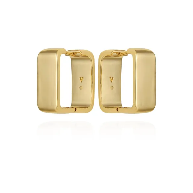 Vince Camuto Orecchini a cerchio rettangolari ottone oro