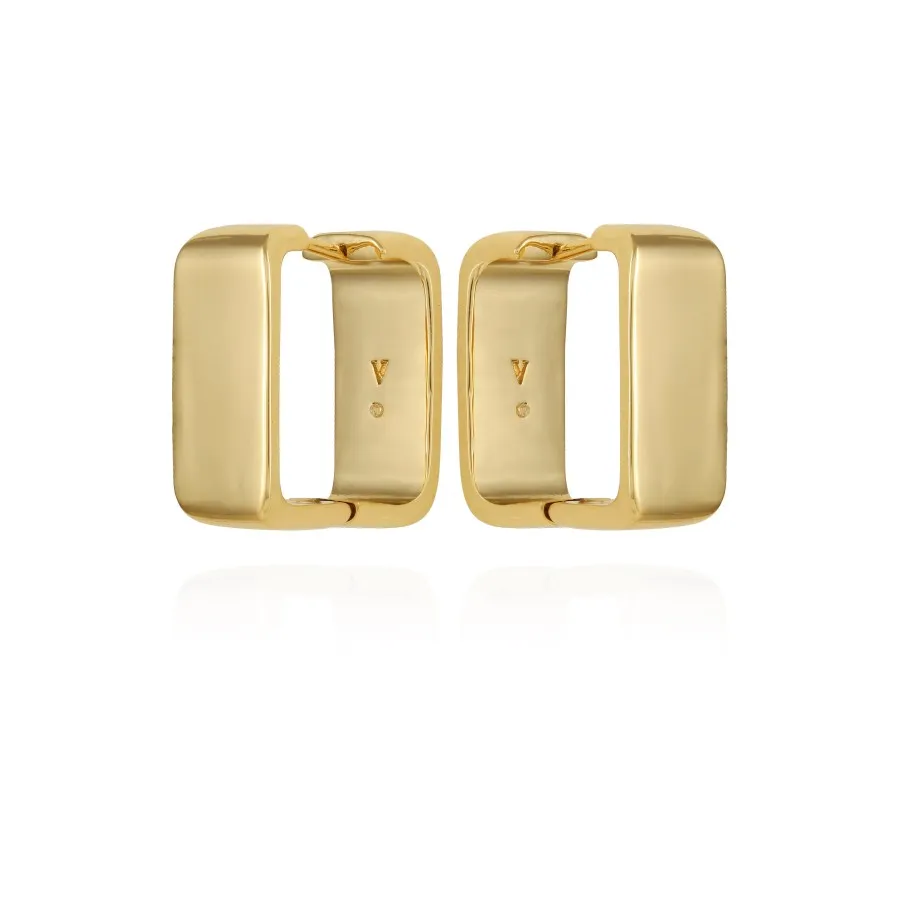 Vince Camuto Orecchini a cerchio rettangolari ottone oro