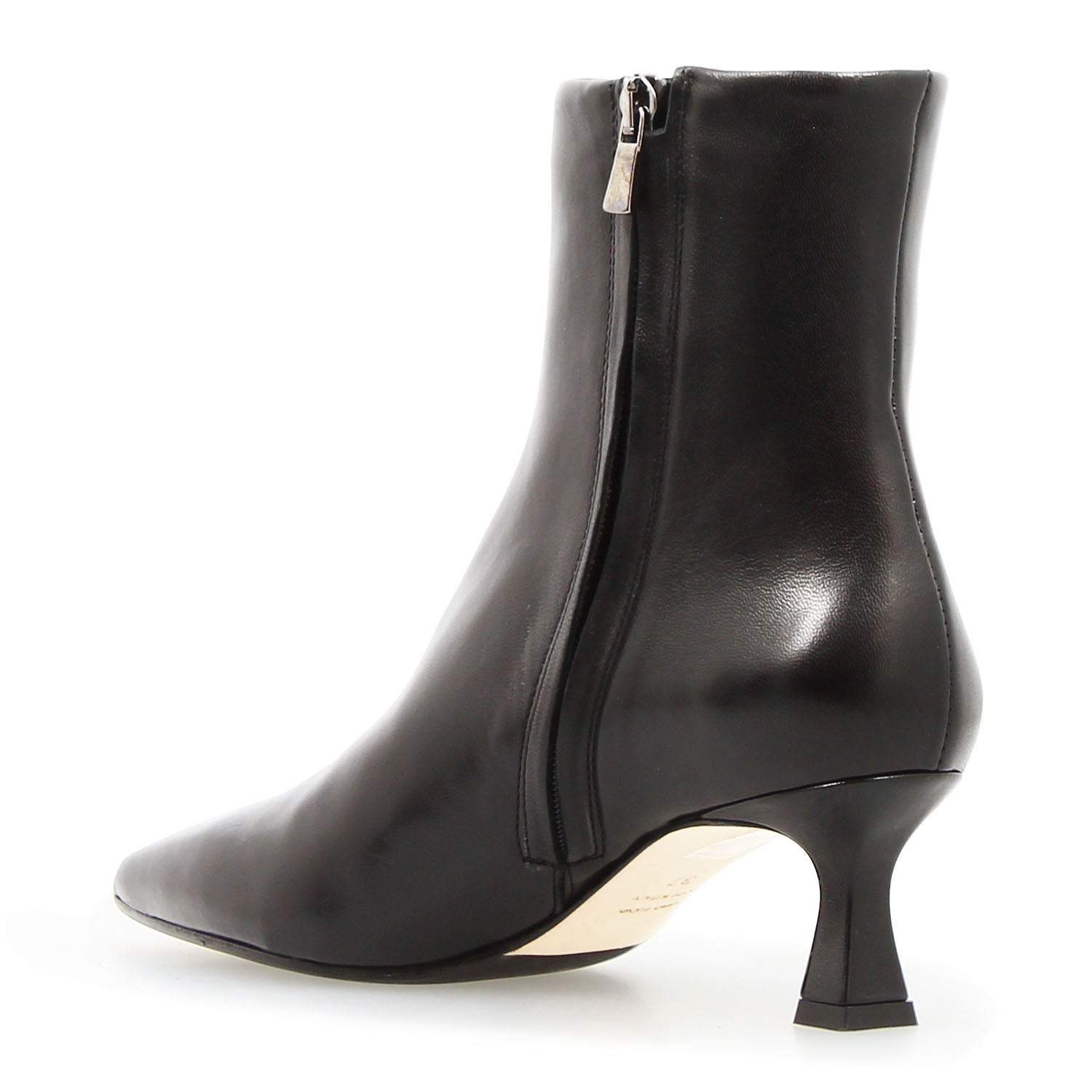 Leonardo Shoes Gioconda stivaletto donna pelle nera tacco 5 cm
