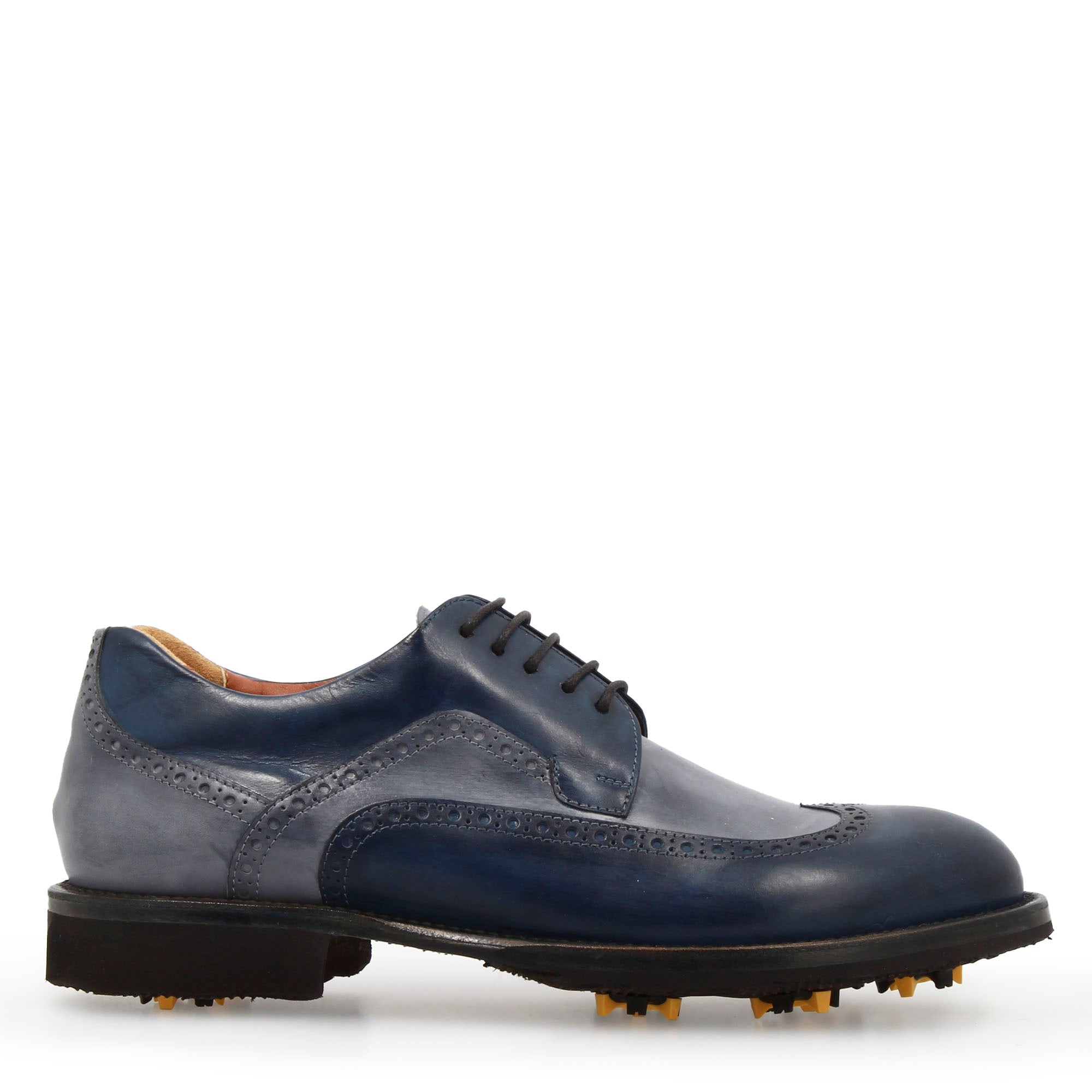Leonardo Shoes Golf Scarpe da Golf Blu Pieno Fiore