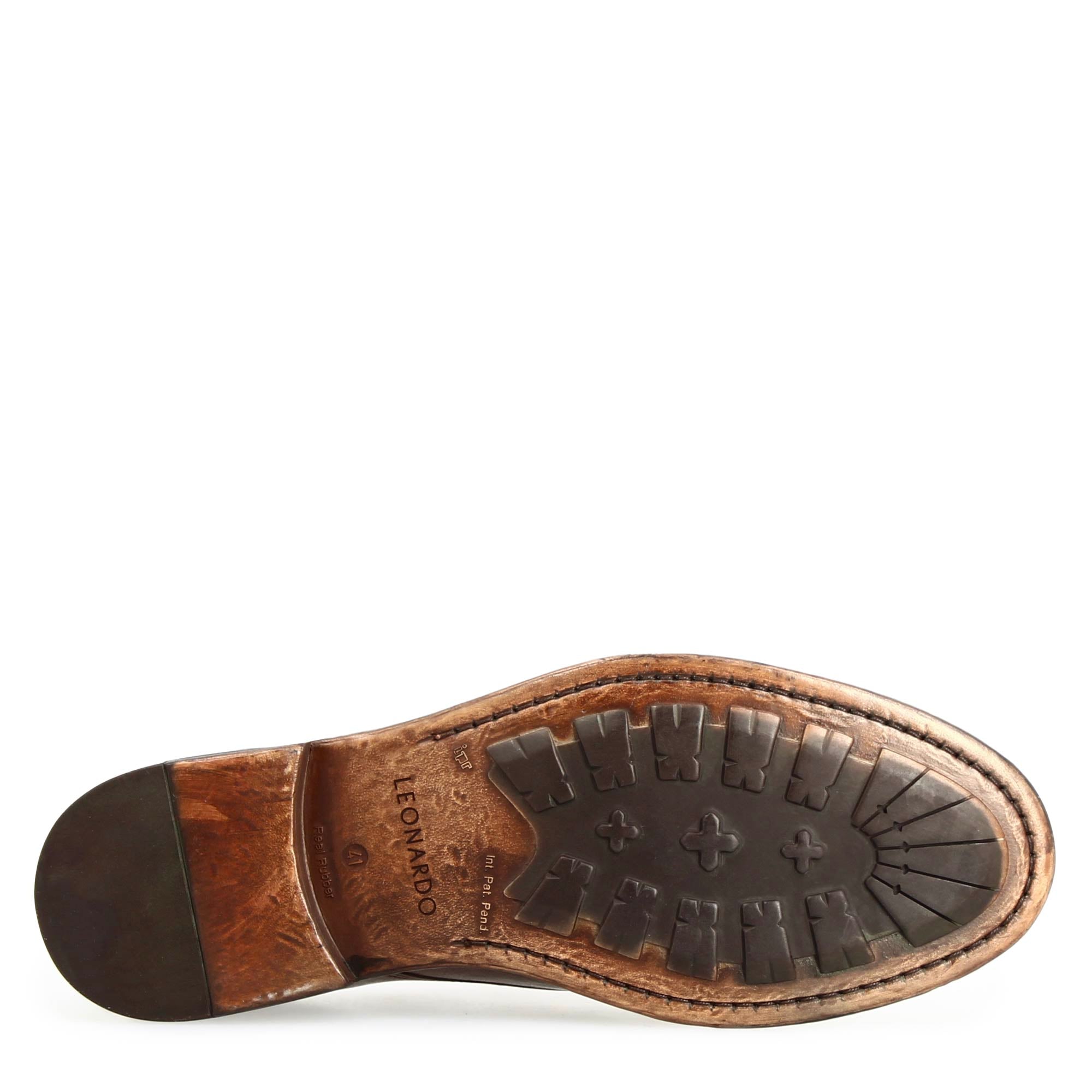 Leonardo Shoes Raffaello Derby Uomo Pelle Marrone