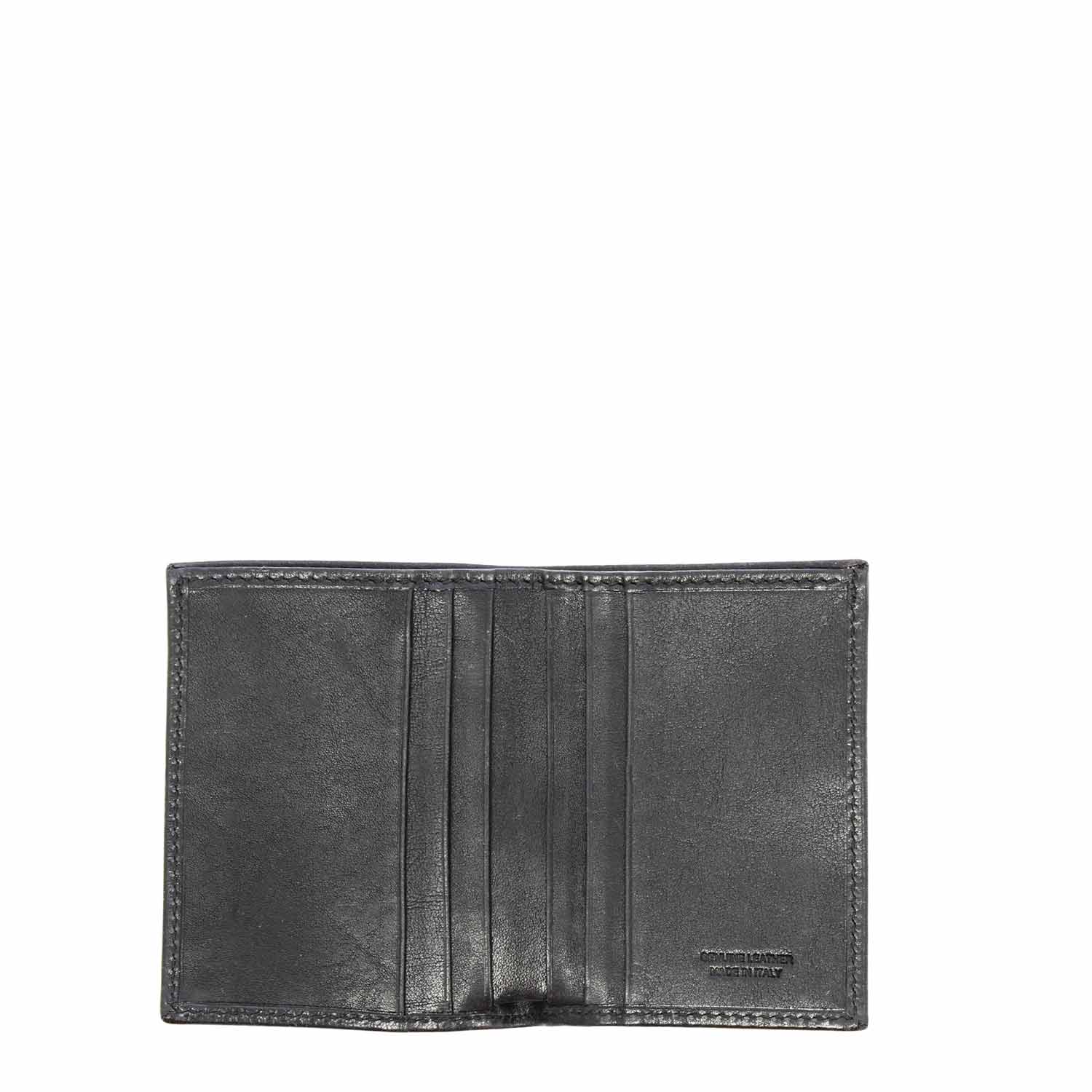 Leonardo Shoes Accessori Uomo portafoglio pelle P3 nero