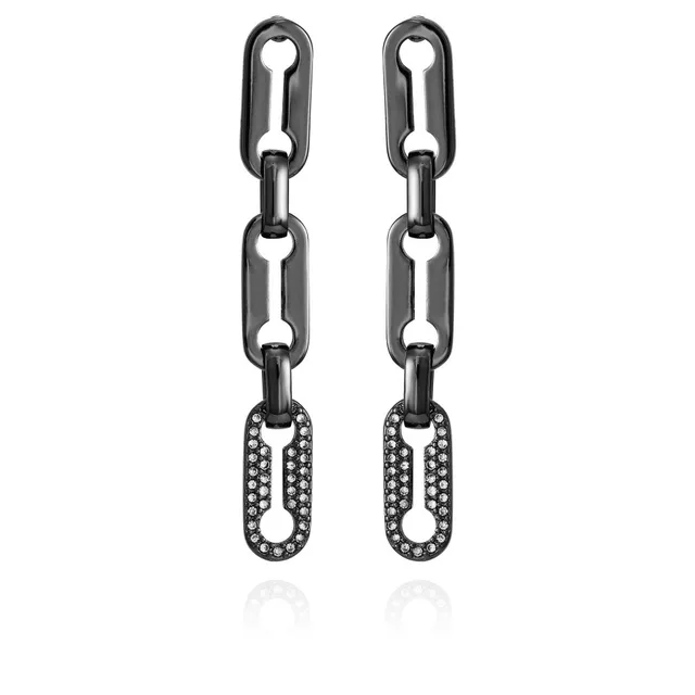 Vince Camuto orecchini pendenti goccia maglie ematite