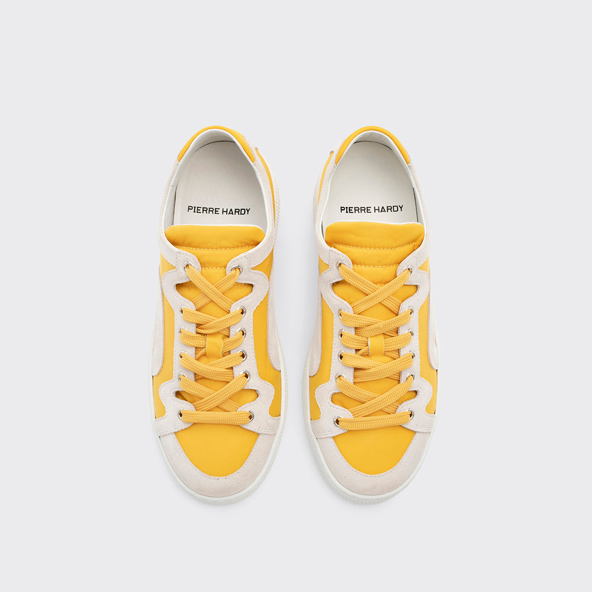 Pierre Hardy Alpha sneakers donna gialle pelle suola bianca