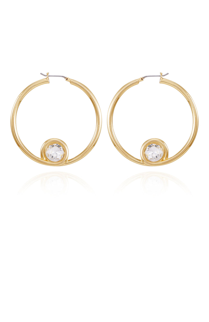 Vince Camuto Orecchini Cerchio Donna Oro Cristallo