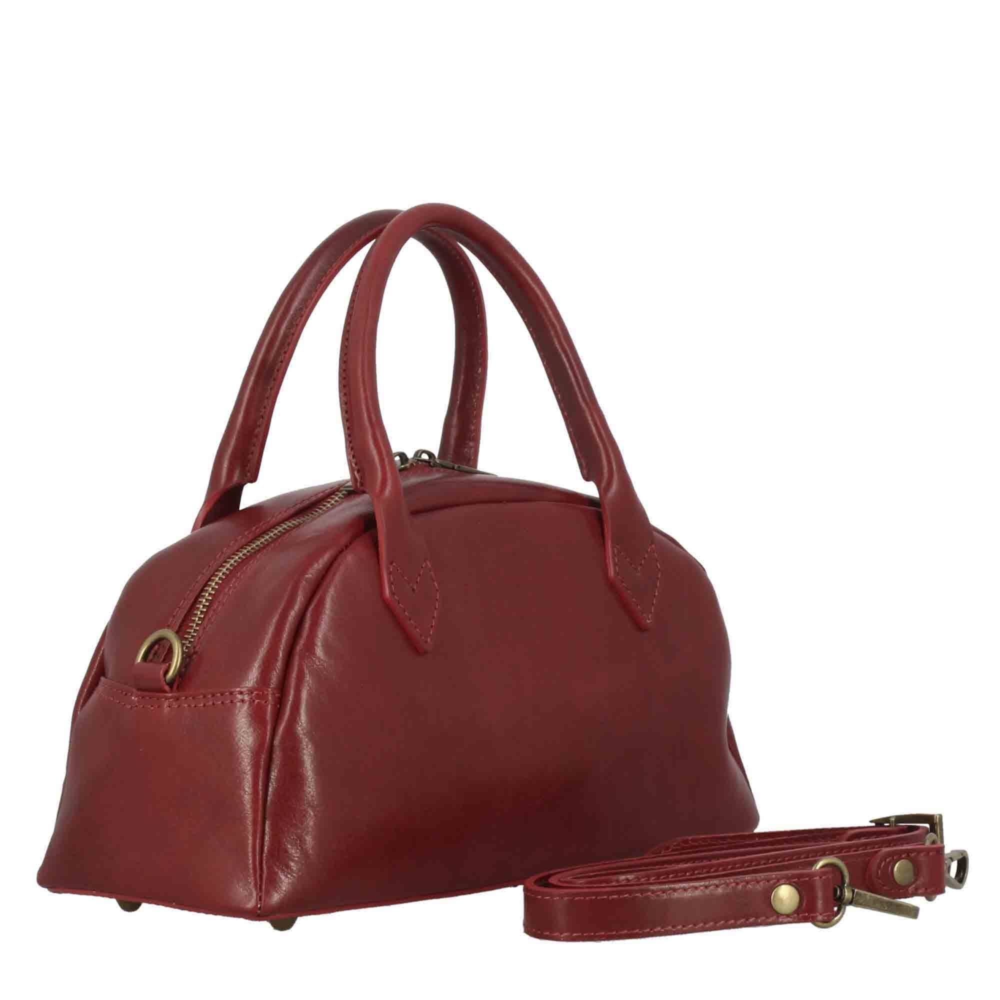 Leonardo Shoes Tulia Bauletto Pelle Rosso Borsa a Mano Donna