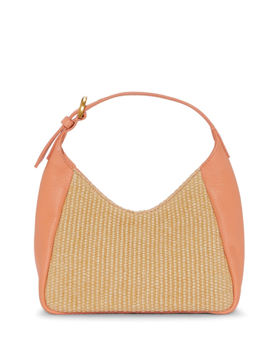 Vince Camuto Marza Mini borsa hobo pelle e paglia
