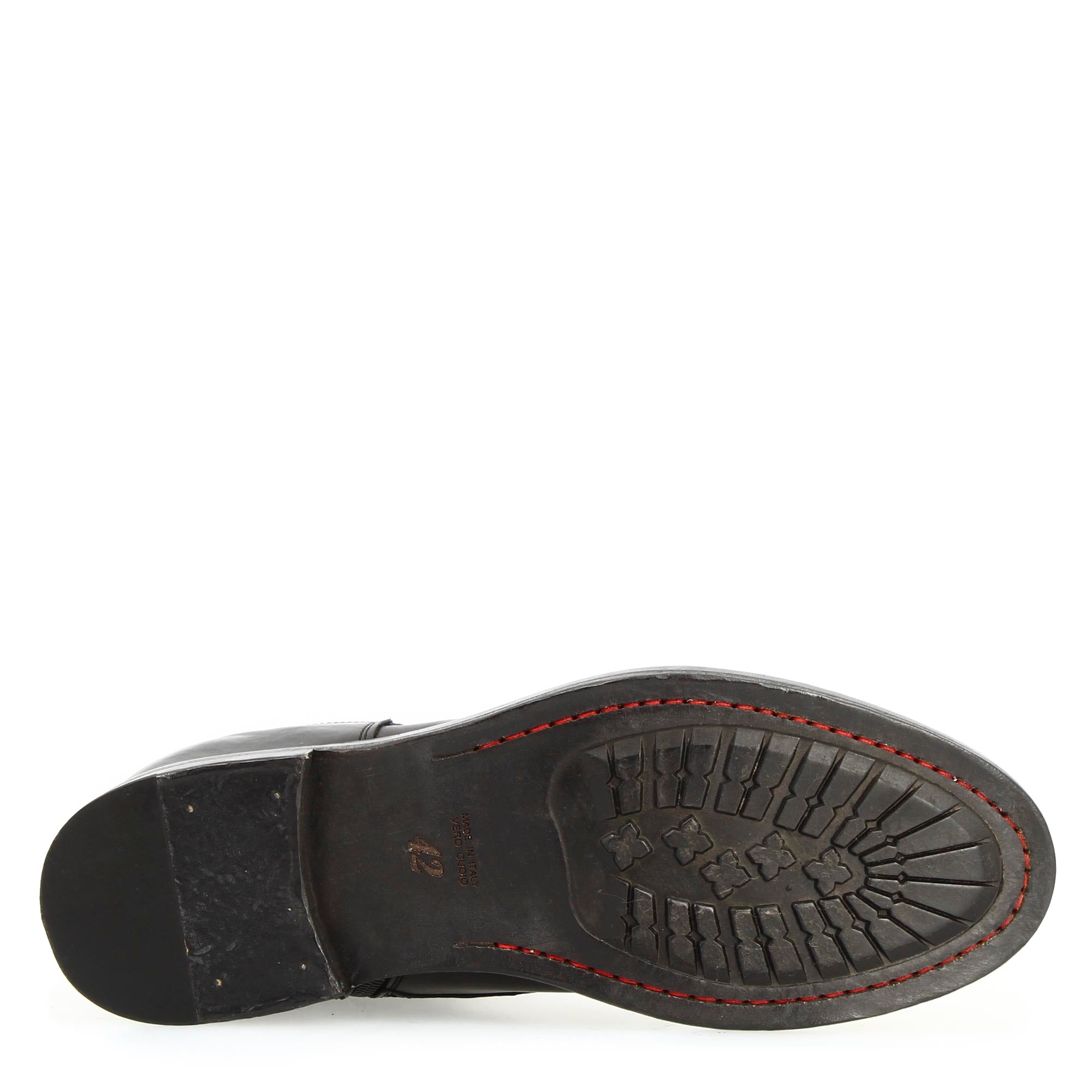 Leonardo Shoes Cap Toe stivaletti uomo nero pelle liscia