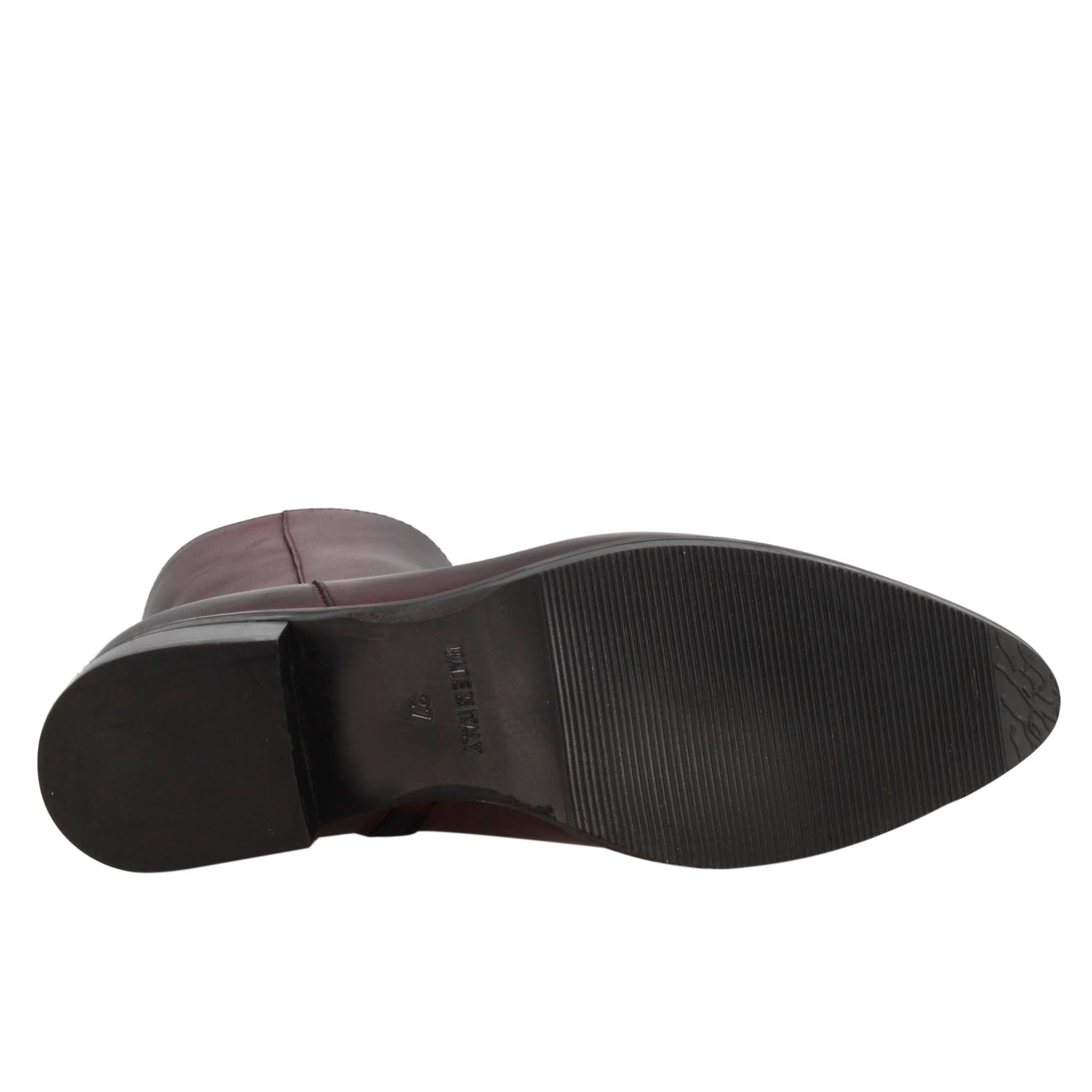 Leonardo Shoes stivaletti donna pelle bordeaux punta