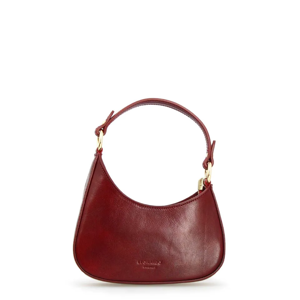 Leonardo Shoes Isotta S mini borsa mezzaluna bordeaux