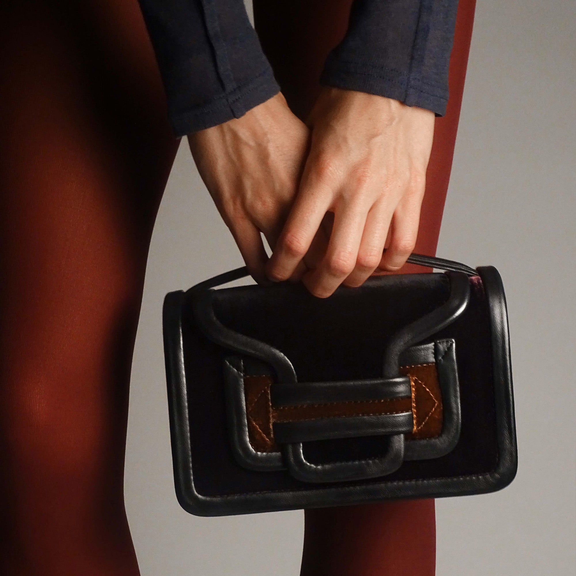 Pierre Hardy Alpha Alpha Handbag borsa a mano nera TU pelle