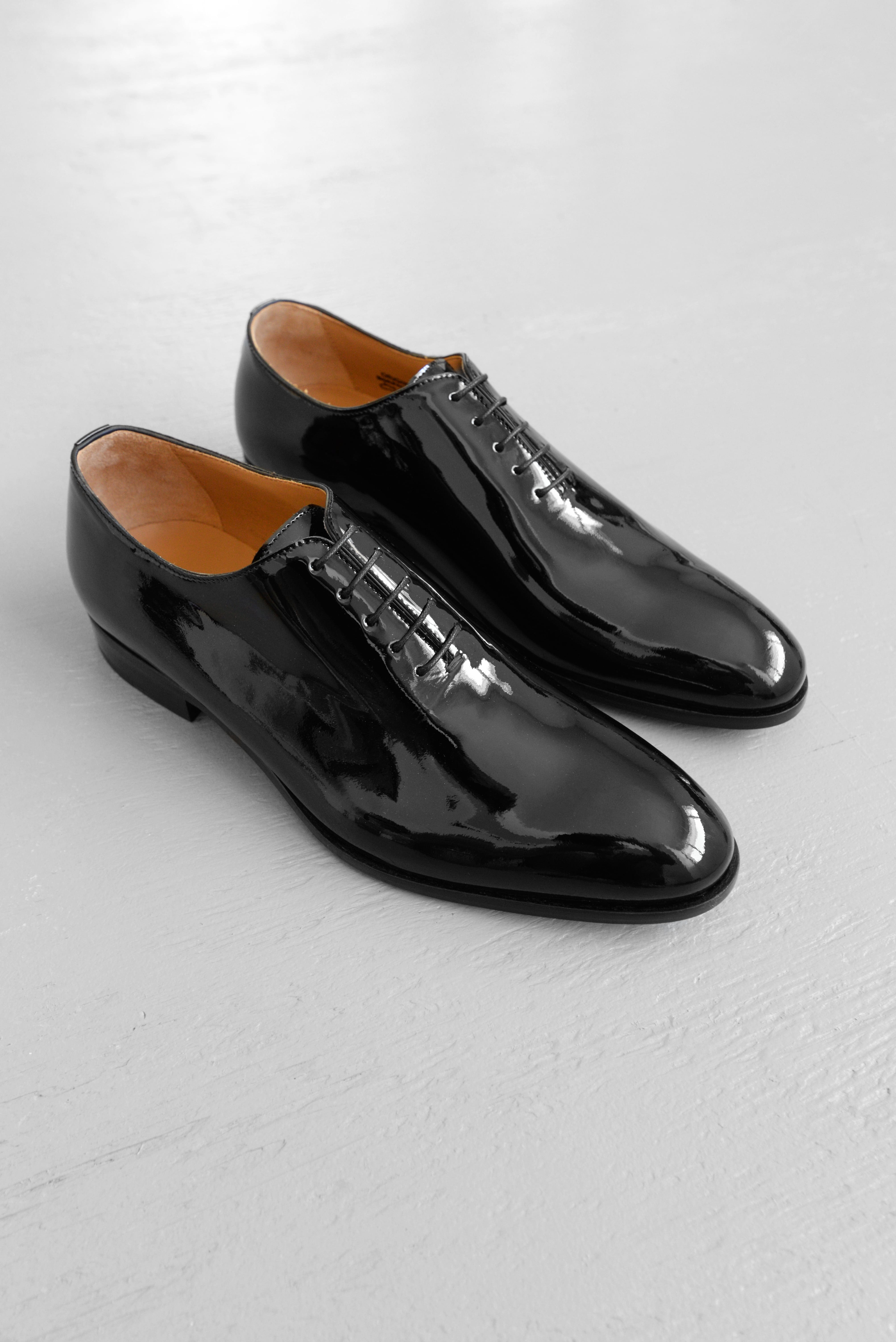 Ace Marks Carlo oxford uomo vernice nero wholecut cerimonia