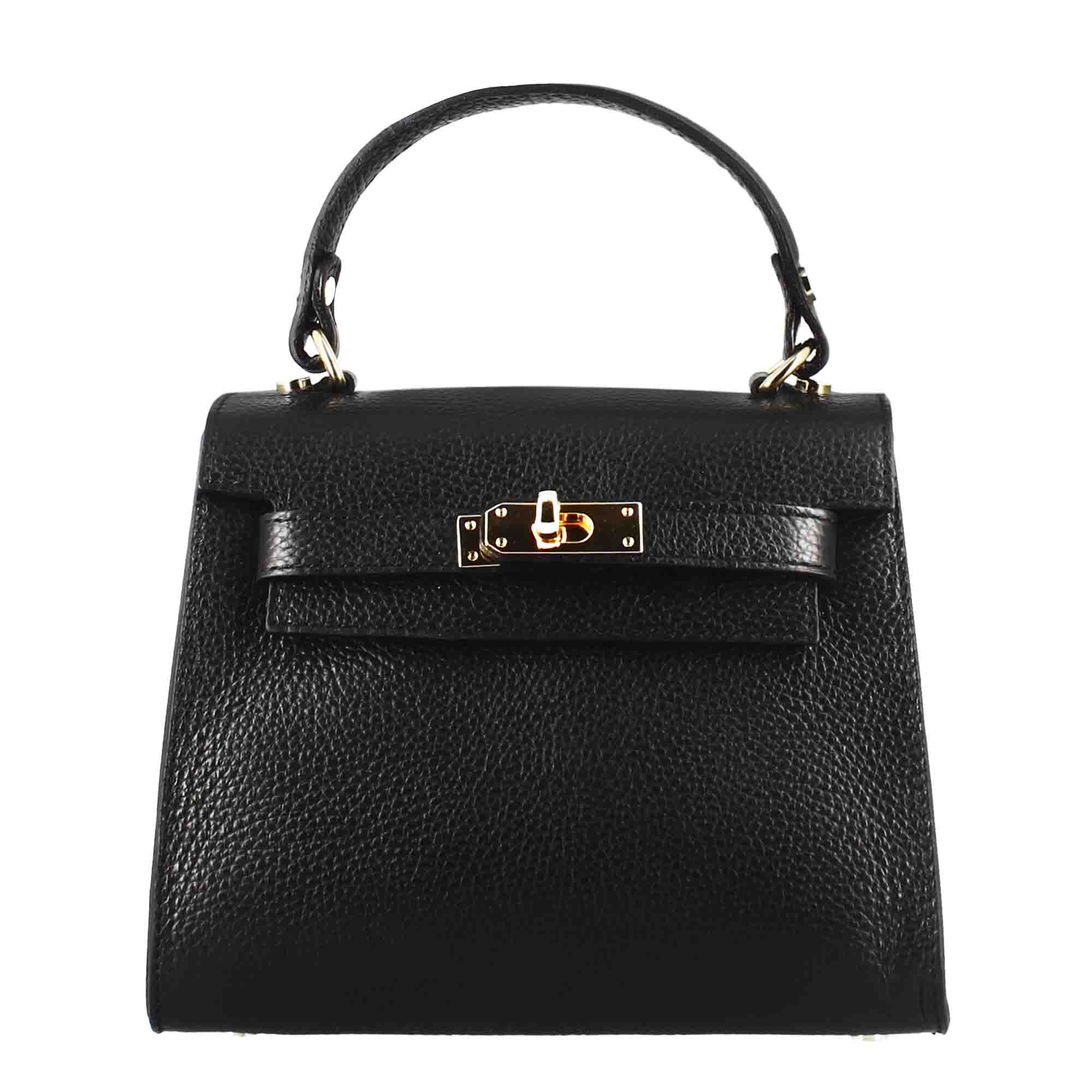 Leonardo Shoes Lady K borsa mano donna pelle nero 23 cm