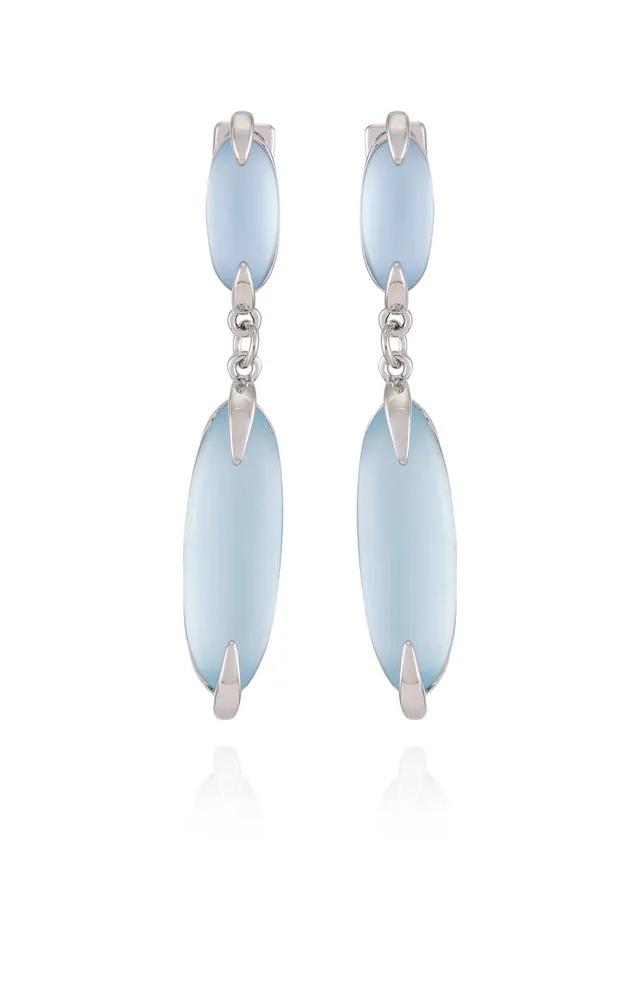 Vince Camuto orecchini argento pietra blu chiusura a perno