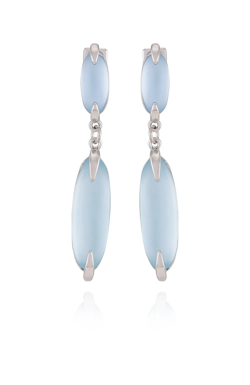 Vince Camuto orecchini argento pietra blu chiusura a perno