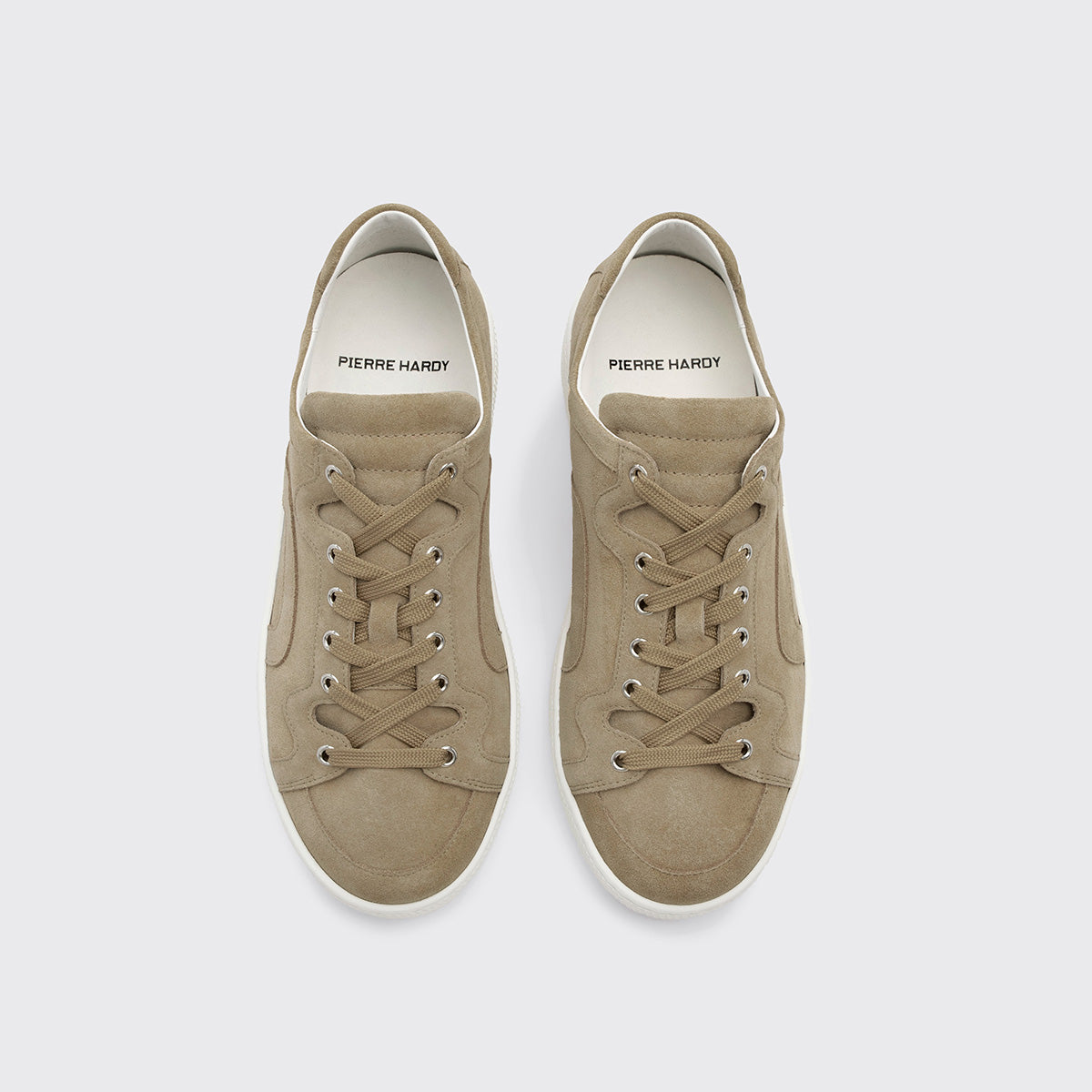 Pierre Hardy Alpha sneakers donna pelle sabbia suola bianca