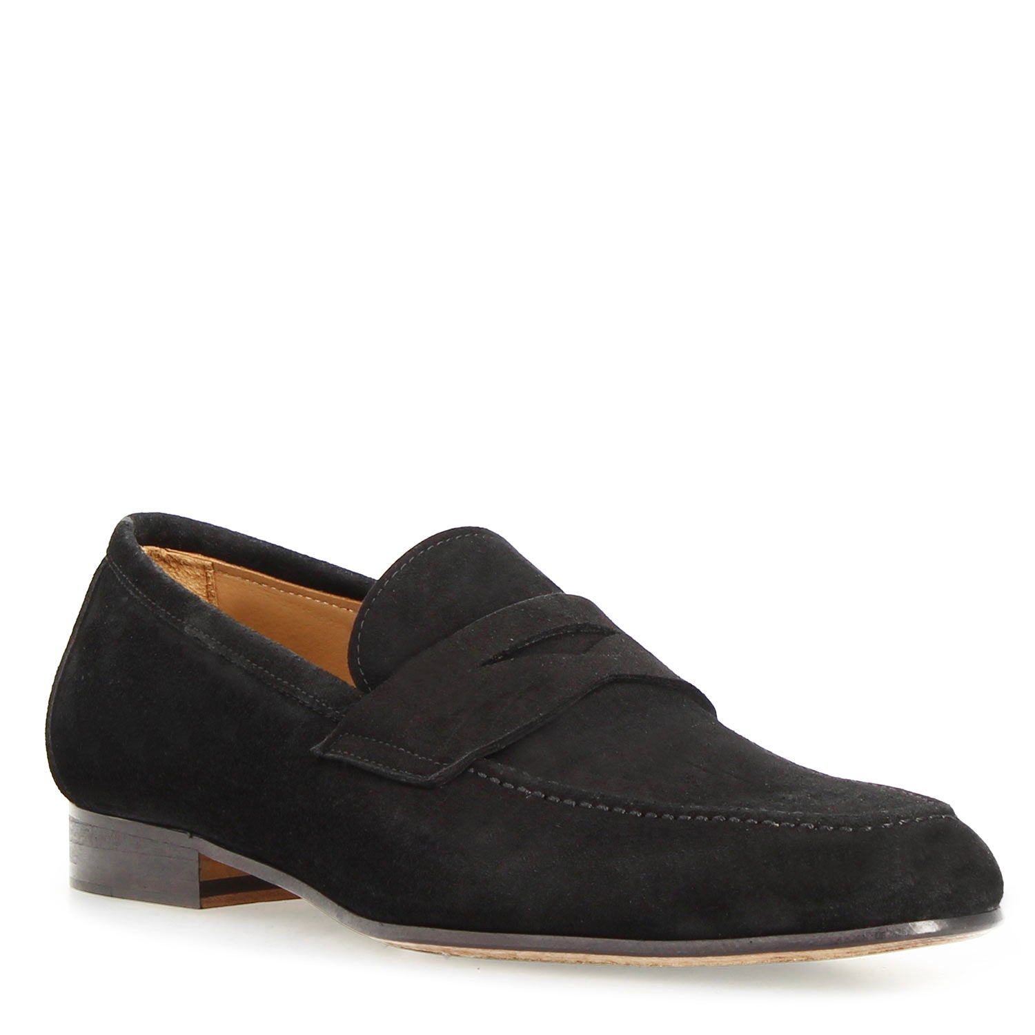 Leonardo Shoes Manfredo Mocassino Uomo Camoscio Nero