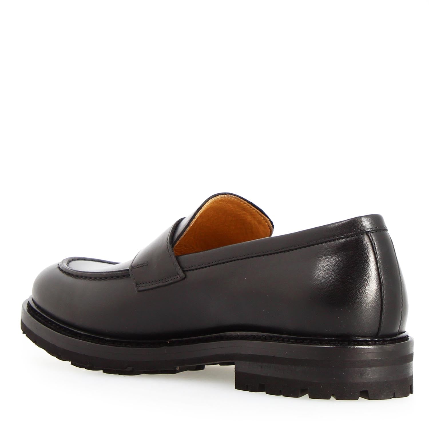 Leonardo Shoes Dioniso Mocassino Uomo Nero Pelle Vegetale