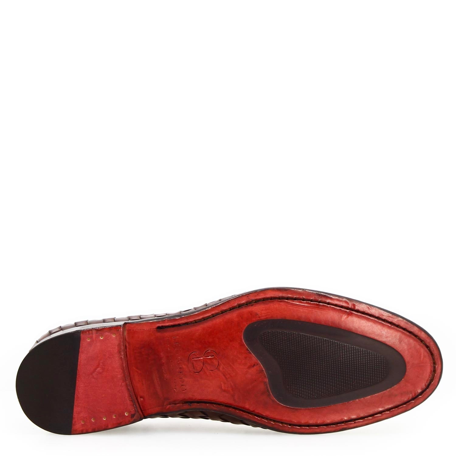 Leonardo Shoes Cipriano derby marrone pelle intrecciata