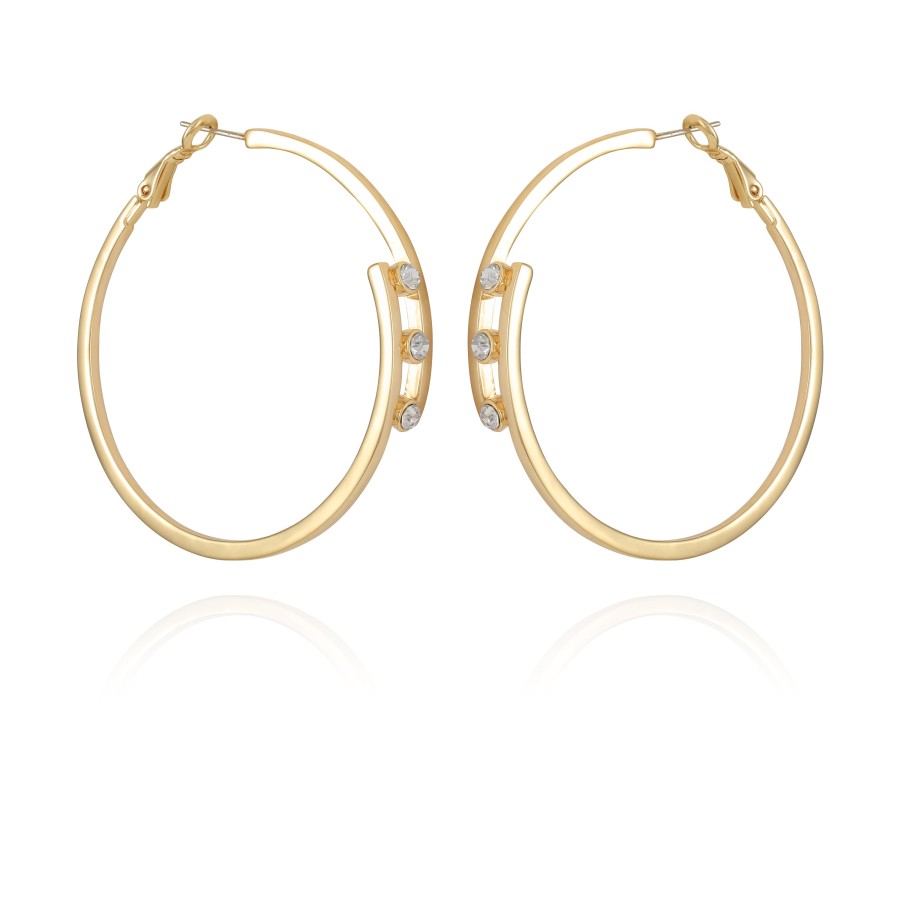 Vince Camuto Orecchini Cerchio Oro Pietre Cristallo