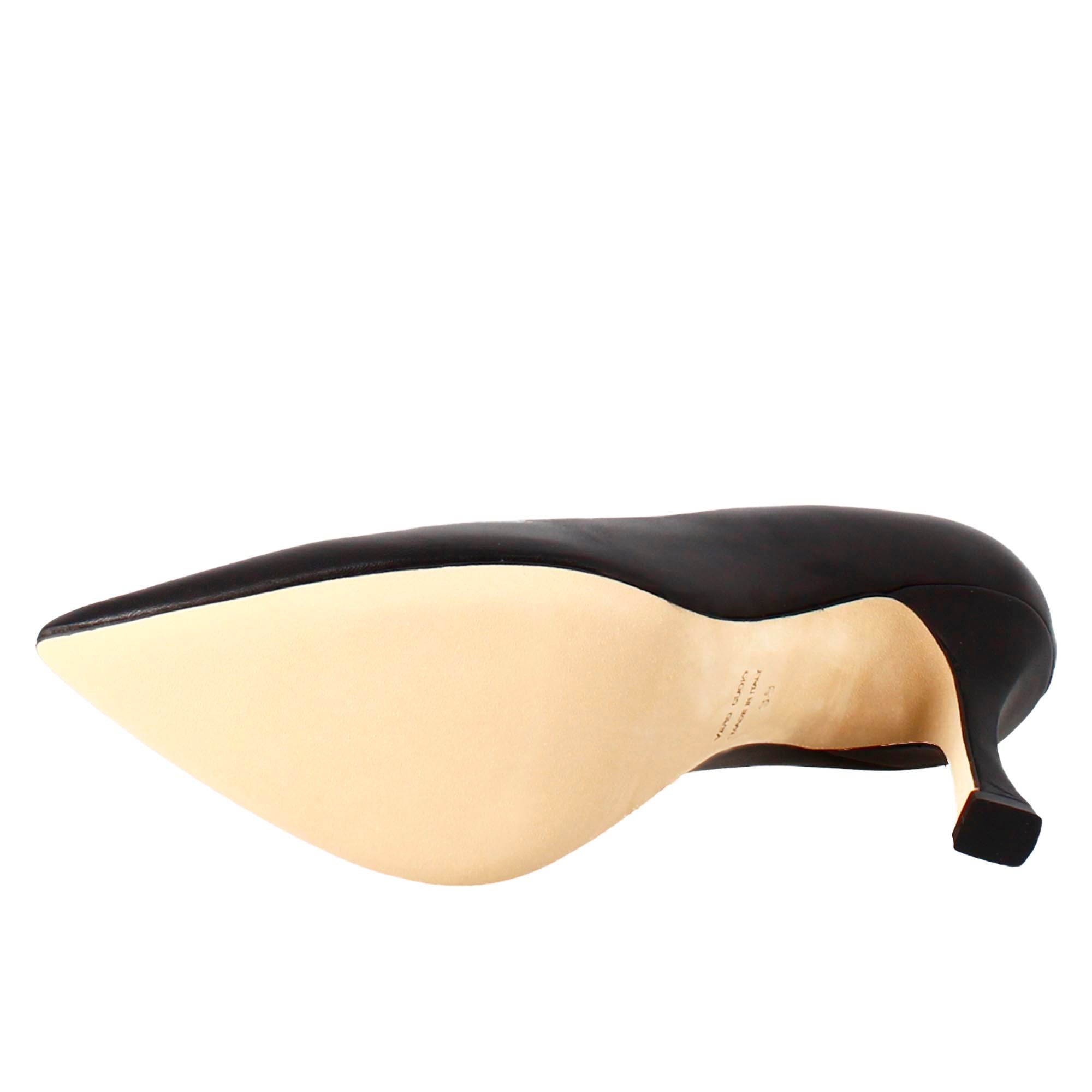Leonardo BF-30 Décolleté Pelle Nero Tacco 9 cm
