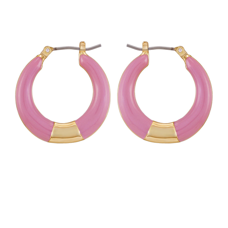 Vince Camuto Orecchini a cerchio oro smalto rosa