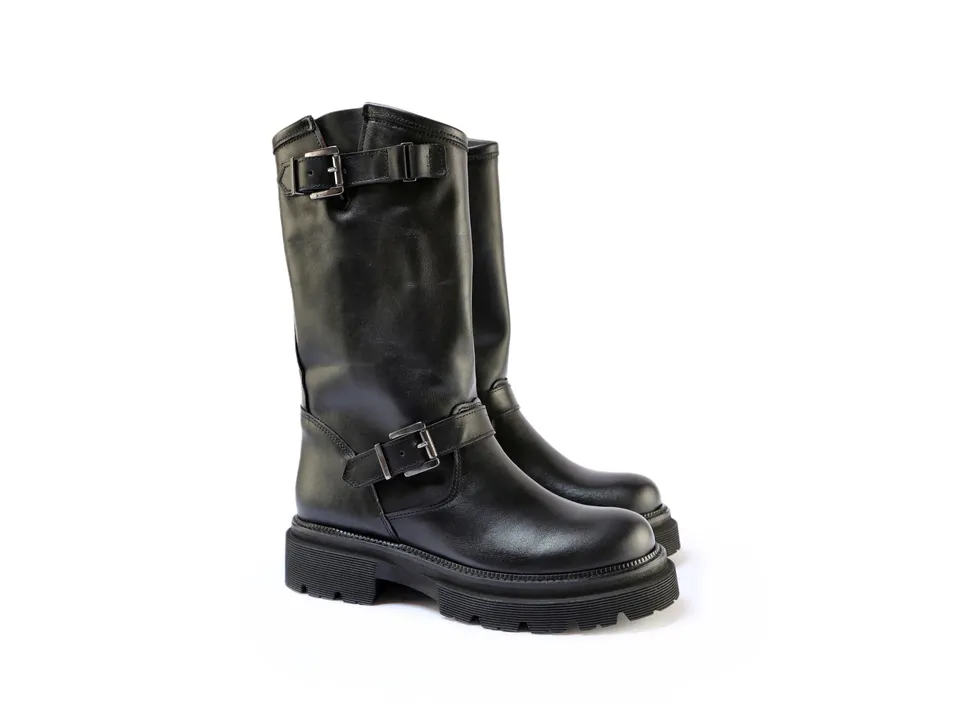Ton Goût Trend stivaletti donna pelle nero altezza 25 cm