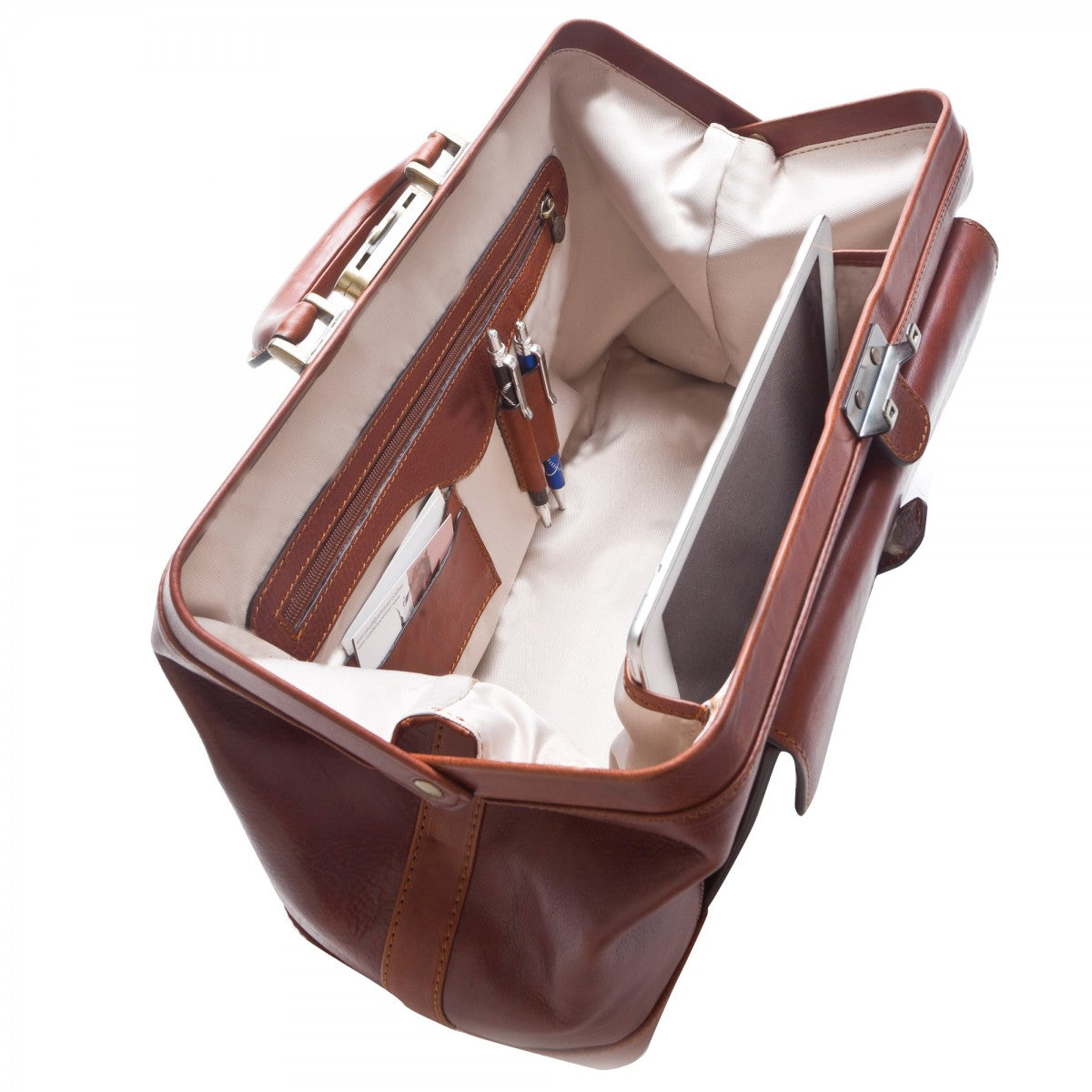 Leonardo Shoes Borse Uomo doctor bag marrone pelle